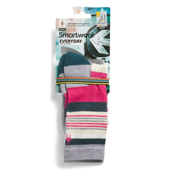 SMARTWOOL Purple Made In Usa Merino Wool Blend Everyday Crew Socks - Picture 1 of 1